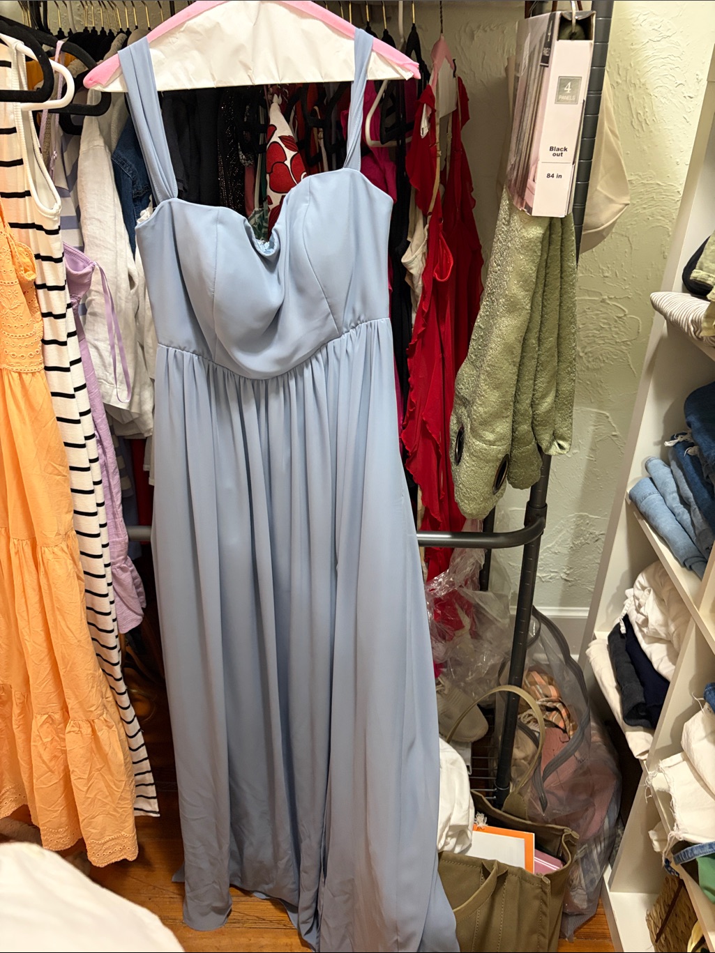 Birdy Grey Light Blue Chiffon Maxi Dress